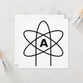 Symbool van het atheïsme (Atom Emblem) Kaart (Voorkant / Achterkant in situ)