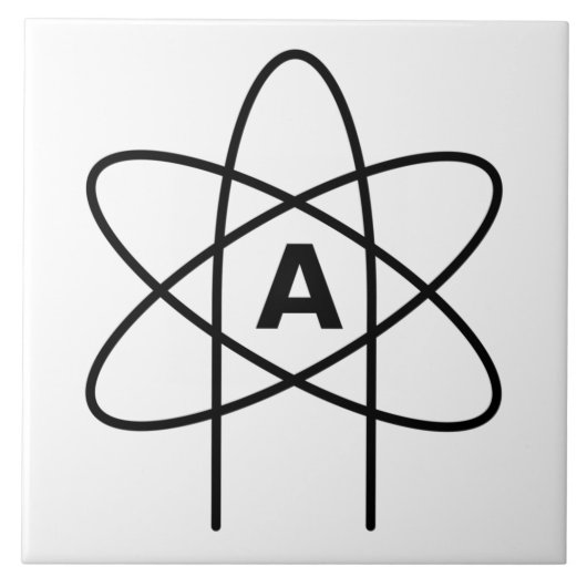 Symbool van het atheïsme (Atom Emblem) Tegeltje (Voorkant)