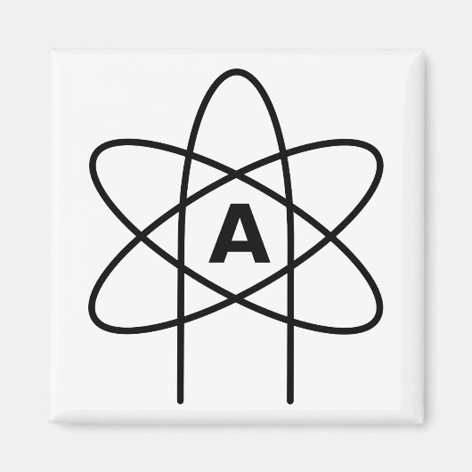 Symbool van het atheïsme (Atoom Embleem) Magneet (Voorkant)