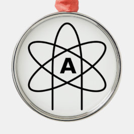 Symbool van het atheïsme (atoomembleem) metalen ornament
