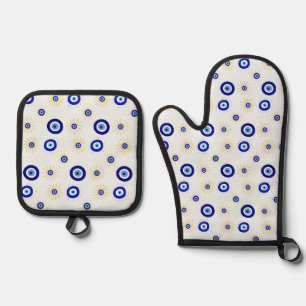 Symbool van het Boze Oog Ovenwant & Pannenlap Set