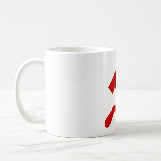 Symbool van het communistische hamer en sikkel koffiemok (Links)