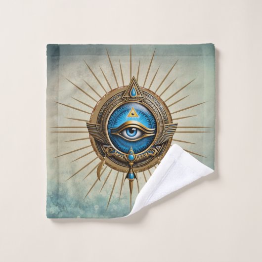 Symbool van het Egyptische alziende oog, Bad Handdoek (Wasdoekje)