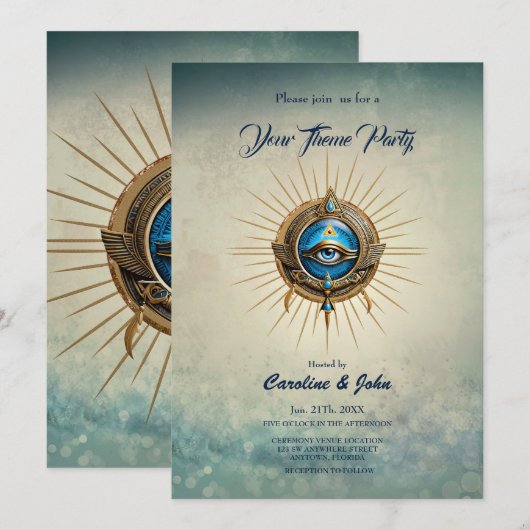 Symbool van het Egyptische alziende oog, Kaart (Voorkant / Achterkant)