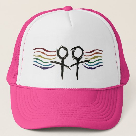 Symbool van het Lesbische Pride-Vrouw Trucker Pet (Voorkant)