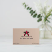 Symbool van het Man van Petroglyph - Rode Logo Visitekaartje (Staand voorkant)