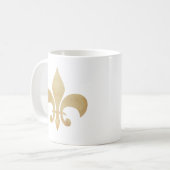 Symbool van het merk Distance Gold Tan Fleur de Li Koffiemok (Voorkant links)