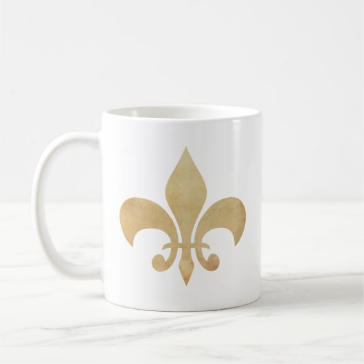 Symbool van het merk Distance Gold Tan Fleur de Li Koffiemok (Links)