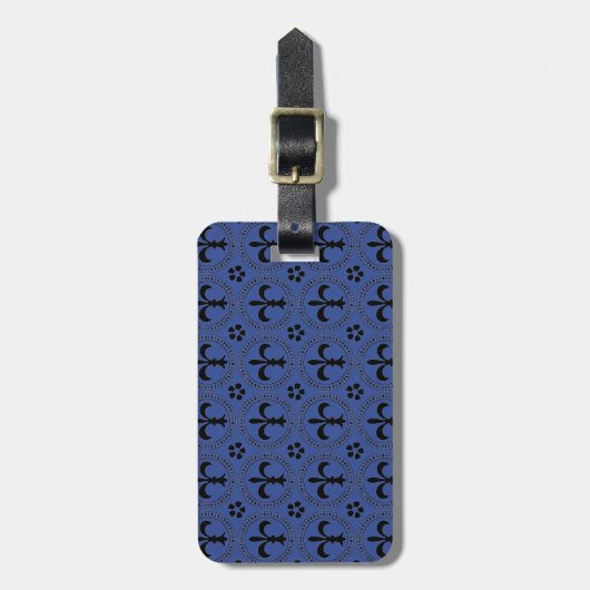 Symbool van het onderscheid: "Fleur-de-lis on Blue Bagagelabel (Voorkant verticaal)