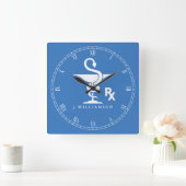 Symbool van het symbool voor de farmacologische ko vierkante klok (Huis)