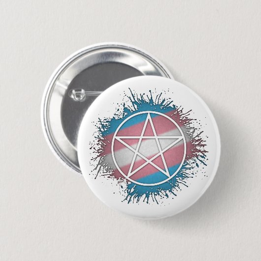 Symbool van het verfsplatter Transgender Pride Pen Ronde Button 5,7 Cm (Voorkant /achterkant)