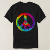 Symbool van het vredesteken Tie Dye 60s 70s Shirt  (Design voorkant)