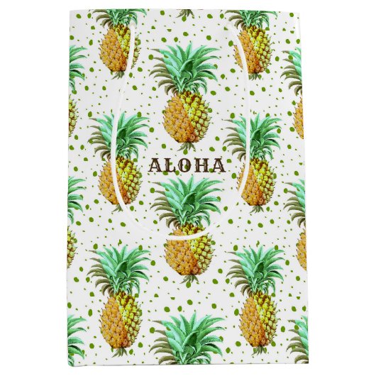 Symbool van het ziekenhuis-ananas-patroon medium cadeauzakje (Voorkant)