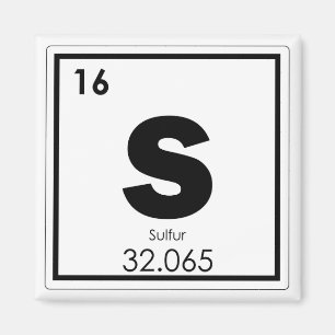 Symbool van het zwavelelement, scheikundige formul magneet