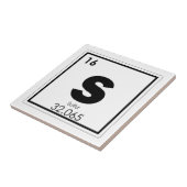 Symbool van het zwavelelement, scheikundige formul tegeltje (Zijkant)