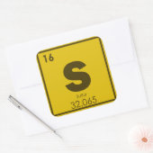 Symbool van het zwavelelement, scheikundige formul vierkante sticker (Envelop)