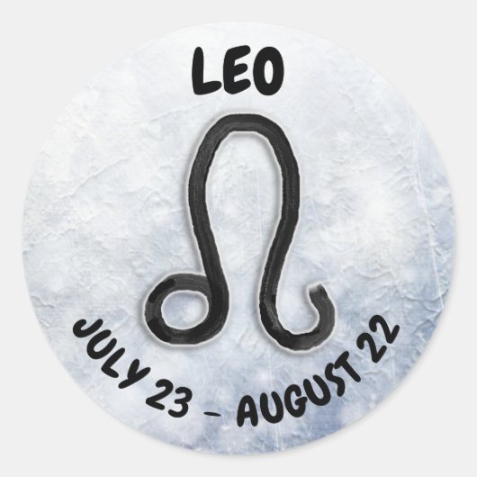Symbool van Horoscope Sign Leo Ronde Sticker (Voorkant)