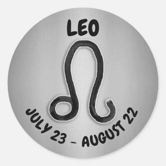 Symbool van Horoscope Sign Leo Ronde Sticker (Voorkant)