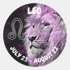 Symbool van Horoscope Sign Leo Ronde Sticker