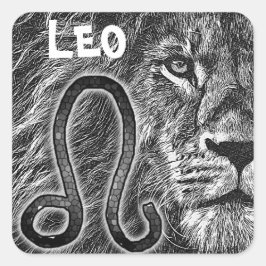 Symbool van Horoscope Sign Leo Vierkante Sticker