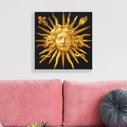 Symbool van Louis XIV de Sun King Canvas Afdruk (Insitu (Woonkamer))