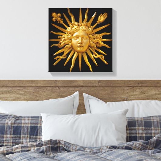 Symbool van Louis XIV de Sun King Canvas Afdruk (Insitu (Slaapkamer))