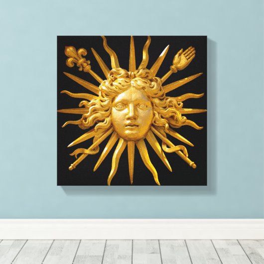 Symbool van Louis XIV de Sun King Canvas Afdruk (Insitu (Houten vloer))