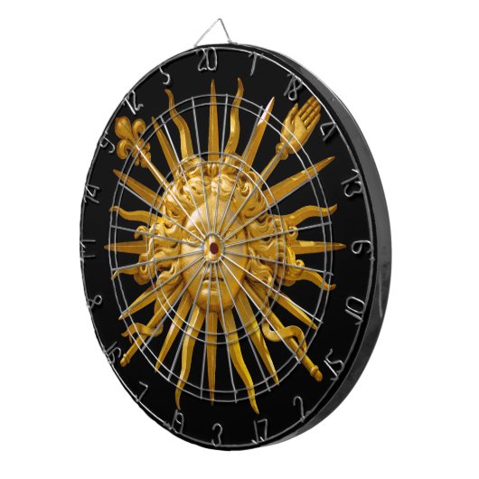 Symbool van Louis XIV de Sun King Dartbord (Voorkant Rechts)