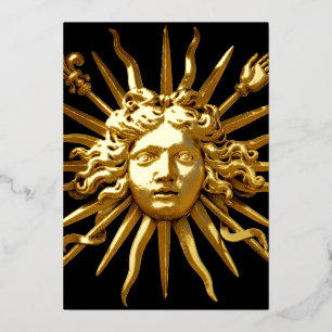 Symbool van Louis XIV de Sun King Folie Feestdagenkaart