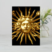 Symbool van Louis XIV de Sun King Folie Feestdagenkaart (Staand Voorkant)