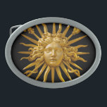 Symbool van Louis XIV de Sun King Gesp<br><div class="desc">Symbool van Louis XIV de Sun King (Roi Soleil) op de gouden poort van Chateau de Versailles met zwarte achtergrond</div>