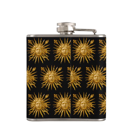 Symbool van Louis XIV de Sun King Heupfles (Achterkant)