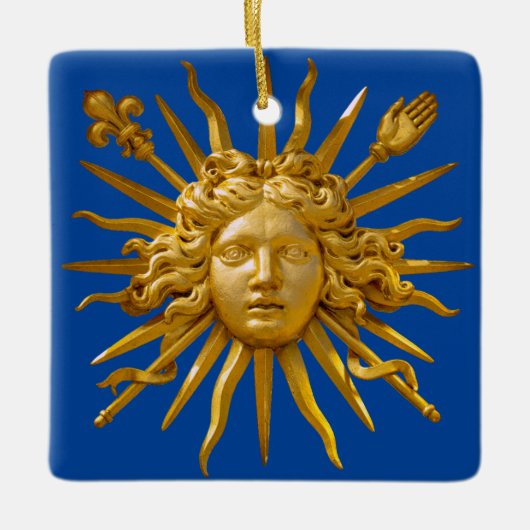 Symbool van Louis XIV de Sun King Keramisch Ornament (Voorkant)