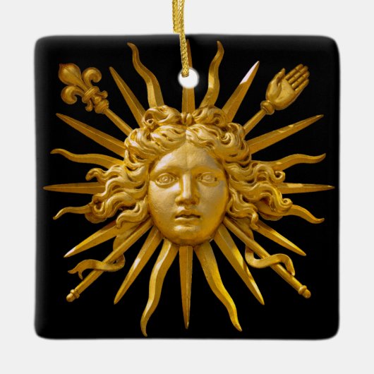 Symbool van Louis XIV de Sun King Keramisch Ornament (Voorkant)