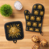 Symbool van Louis XIV de Sun King Ovenwant & Pannenlap Set (Top down)