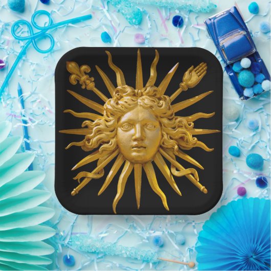 Symbool van Louis XIV de Sun King Papieren Bordje (Feest)