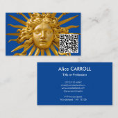 Symbool van Louis XIV de Sun King - QR-code Visitekaartje (Voorkant / Achterkant)
