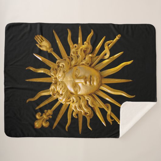 Symbool van Louis XIV de Sun King Sherpa Deken (Voorkant (horizontaal))