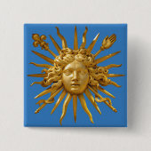 Symbool van Louis XIV de Sun King Vierkante Button 5,1 Cm (Voorkant)