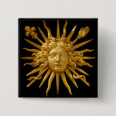 Symbool van Louis XIV de Sun King Vierkante Button 5,1 Cm (Voorkant)