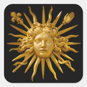Symbool van Louis XIV de Sun King Vierkante Sticker