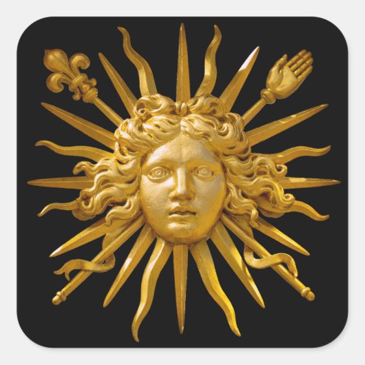 Symbool van Louis XIV de Sun King Vierkante Sticker (Voorkant)