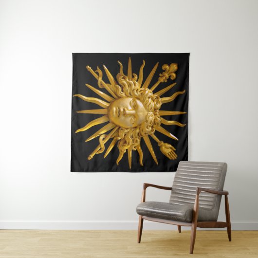 Symbool van Louis XIV de Sun King Wandkleed (In Situ (horizontaal))