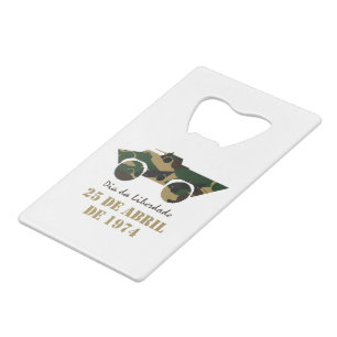 Symbool van militaire voertuigen van 25 april Revo Creditkaart Flessenopener
