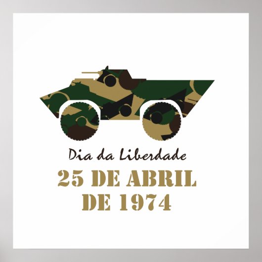 Symbool van militaire voertuigen van 25 april Revo Poster (Voorkant)