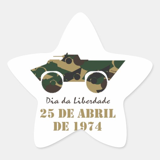 Symbool van militaire voertuigen van 25 april Revo Ster Sticker (Voorkant)