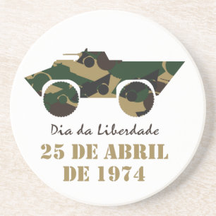 Symbool van militaire voertuigen van 25 april Revo Zandsteen Onderzetter