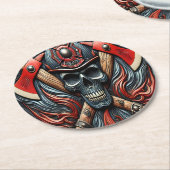 Symbool van moed en brandbeveiliging ronde kartonnen onderzetter (Gebogen)