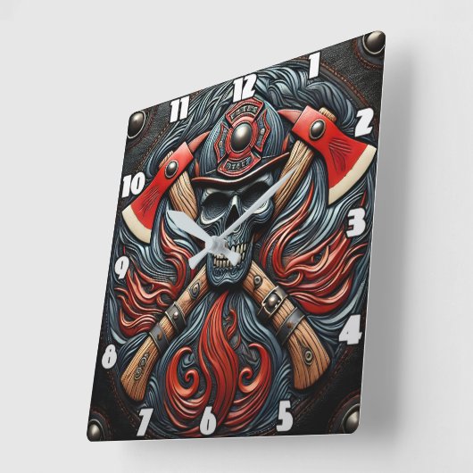 Symbool van moed en brandbeveiliging vierkante klok (Hoek)