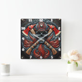 Symbool van moed en brandbeveiliging vierkante klok (Huis)